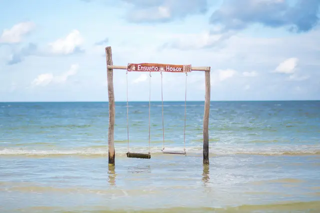 Swings in the sea on Holbox