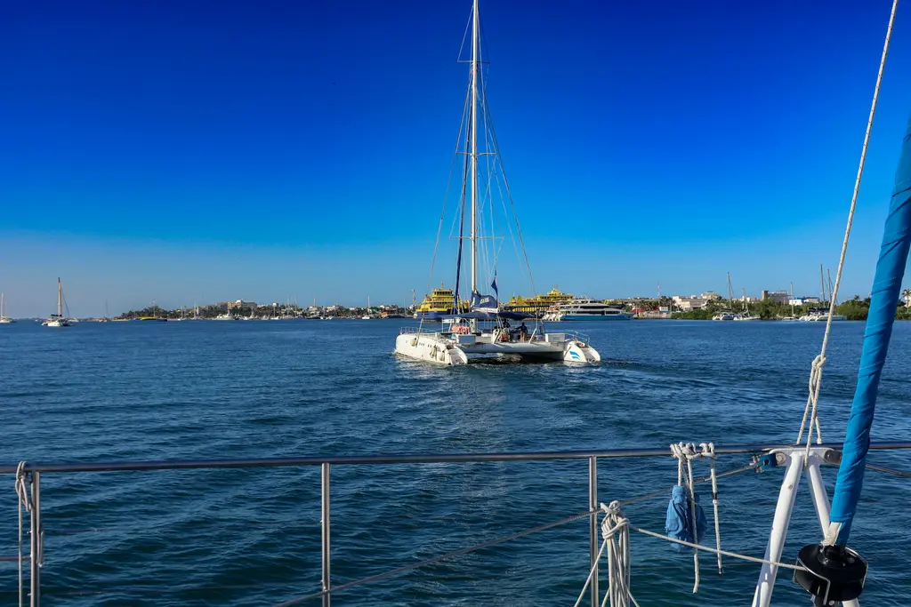 Catamaran heading to Isla Mujeres