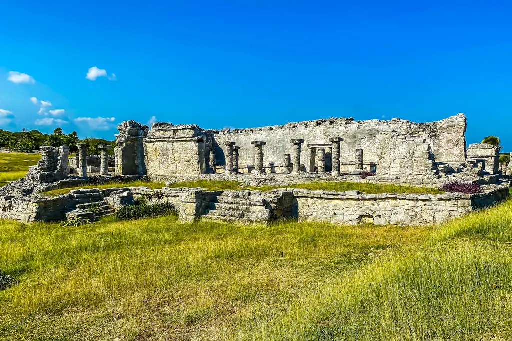 Mayan structures at the Tulum archaeological site